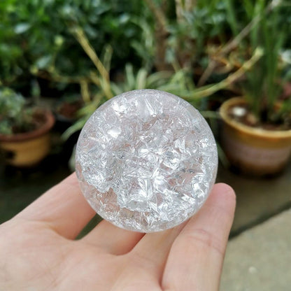 Ice Crack Crystal Ball Glass Magic Sphere For Home Decoration Fengshui Ornaments