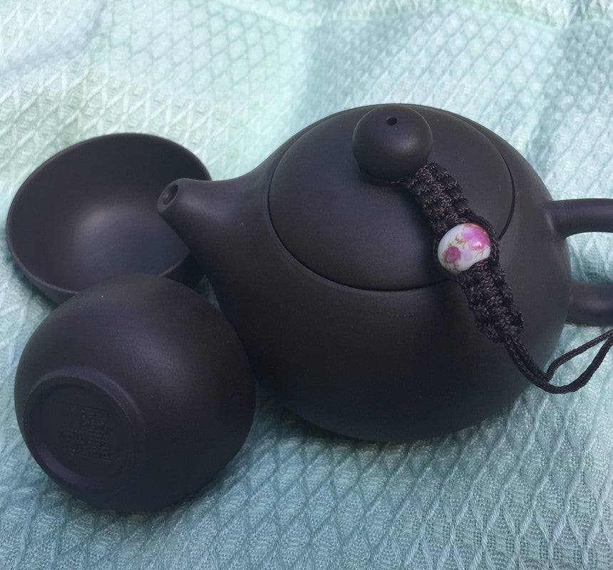 Chinese Kungfu Tea Pot With Pot String Bead Zisha Purple Clay Xishi Pot 130ml