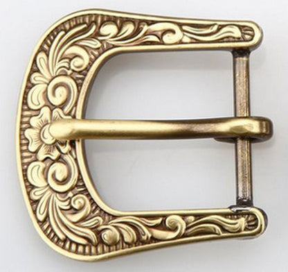 Men Belts Buckle Pin 35 40mm Inner Width Solid Brass Copper Carved Leather Craft