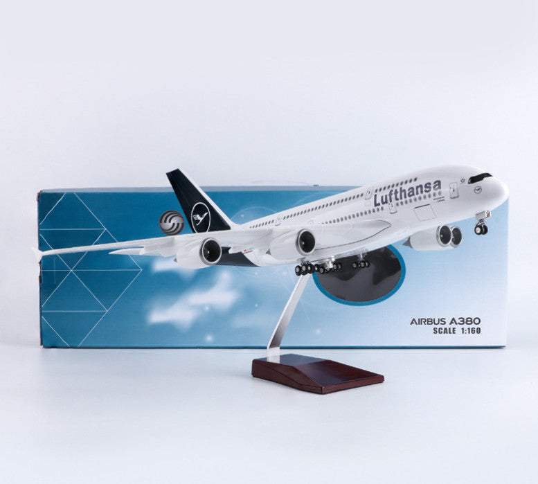 46CM 1:160 Lufthansa AIRBUS A380 Passenger Airplane Landing Gear Resin Model
