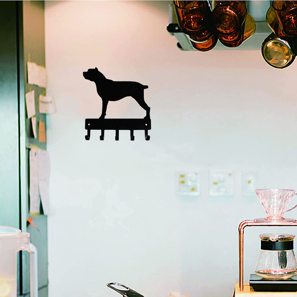 Cane Corso Dog Key Rack & Leash Hanger - 9 inch Wide Metal Wall Art