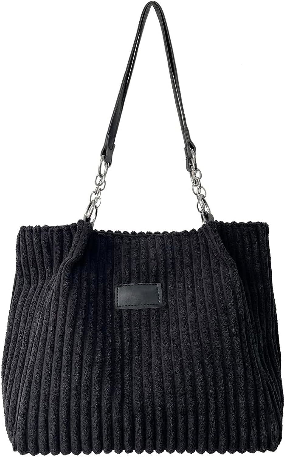 Ulisty Women Corduroy Tote Bag Casual Shoulder Bag Daily Shopping Bag Fashion Ha