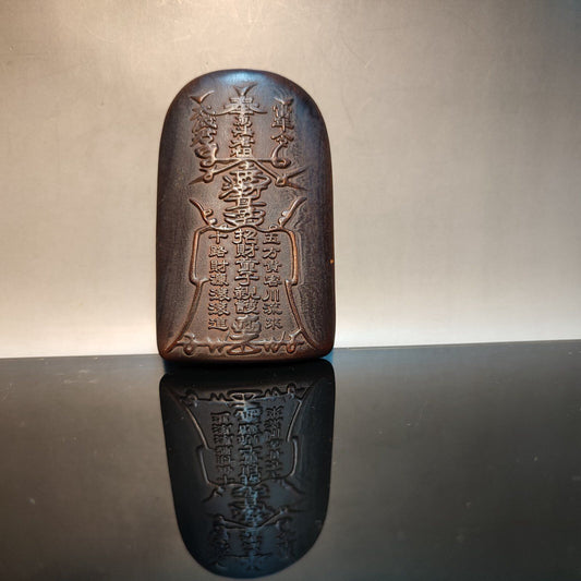 Vintage Folk Art Wood Carving Craft Wooden Pieces Carved Pendant Ornament Statue