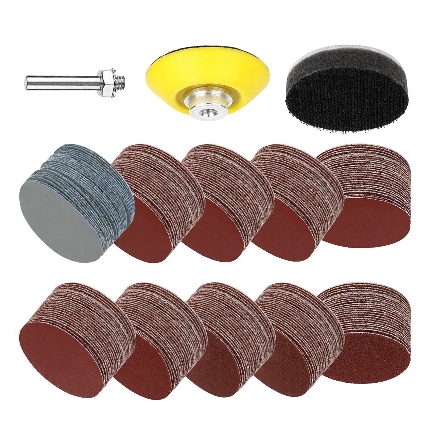303PCS 2" inch Hook Loop Sanding Discs 80#, 120#,180#- 3000# Grit Sandpaper