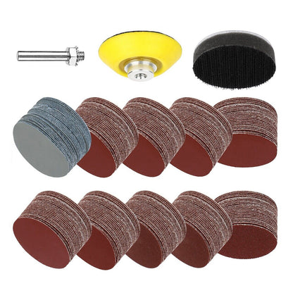 303PCS 2" inch Hook Loop Sanding Discs 80#, 120#,180#- 3000# Grit Sandpaper