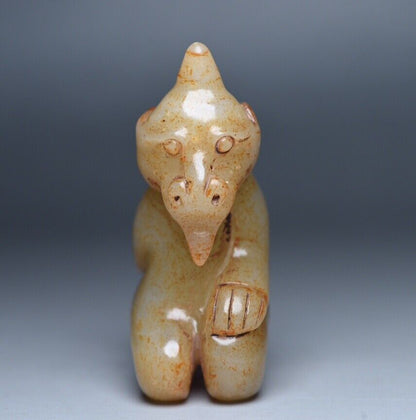 Chinese Old Hetian Jade Hand Carved Exquisite Unique Statue Figurines Art Rare
