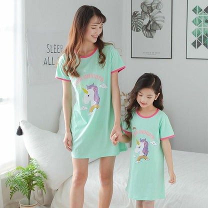 Sleepwear Mother Daughter Girl Dresses Kids Family Matching Clothes Baby Pajamas