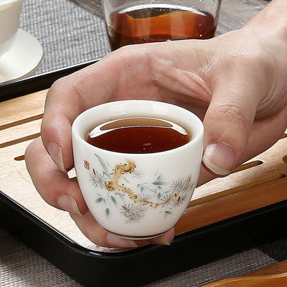 Chinese Ceramic Teacup 70ml Cute Small Wine Cup Exquisite Porcelain Tea Bowl