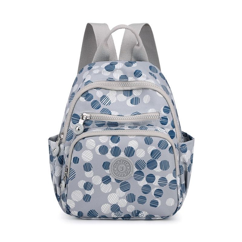 Small Backpack Flower Printing Shoulder Bag Waterproof Nylon Rucksack 20L Zipper