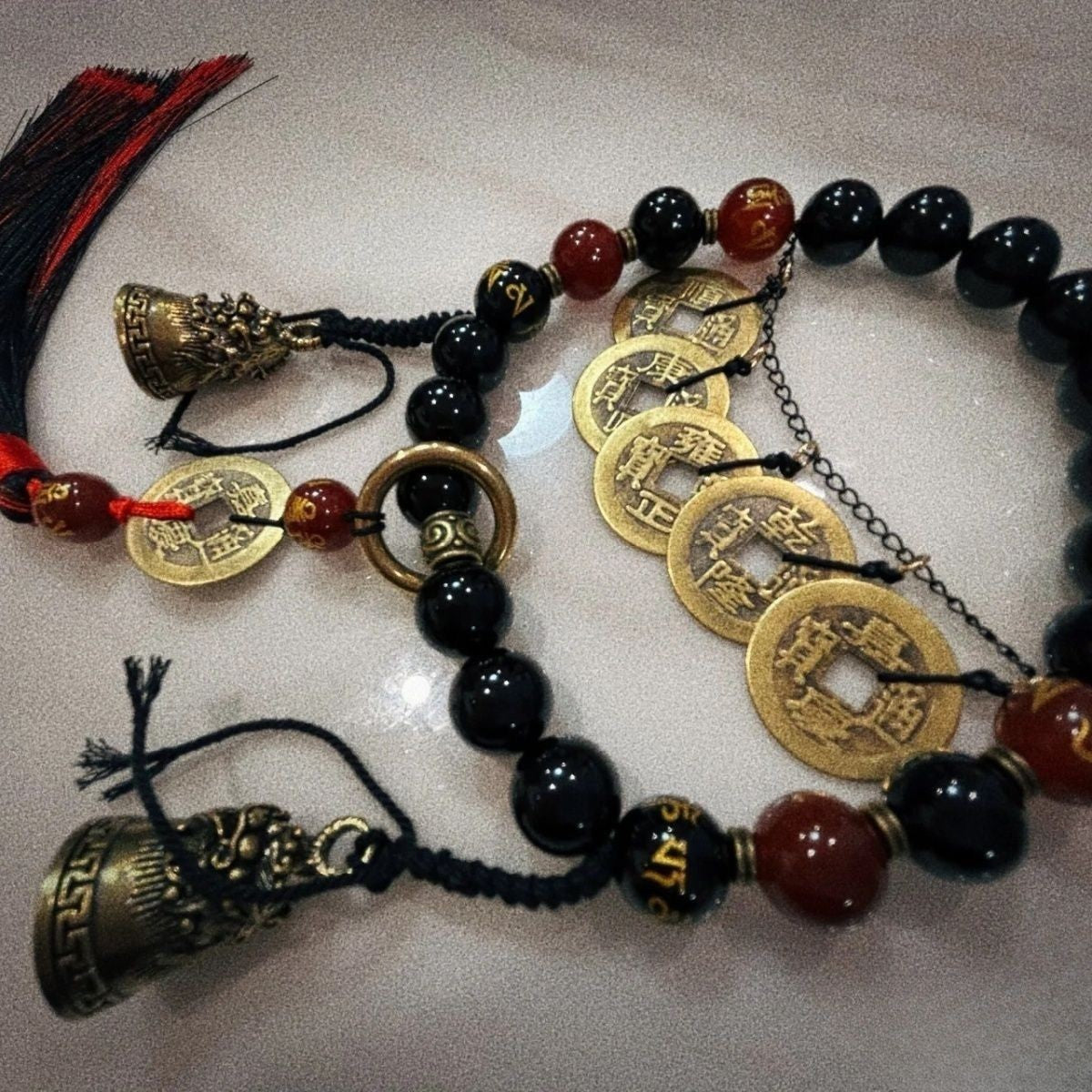 New Chinese Style Shangui Coin Handheld Rope Ethnic Bell Tassel Amulet