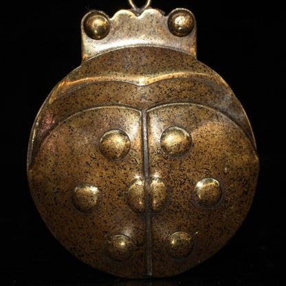 Antique Collection Chinese Pure Brass Handmade Ladybug Box Jewelry Box