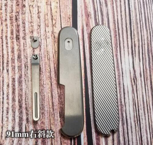 Titanium Alloy Handle Scale With back clip For 91mm Victorinox Swiss Army Knives