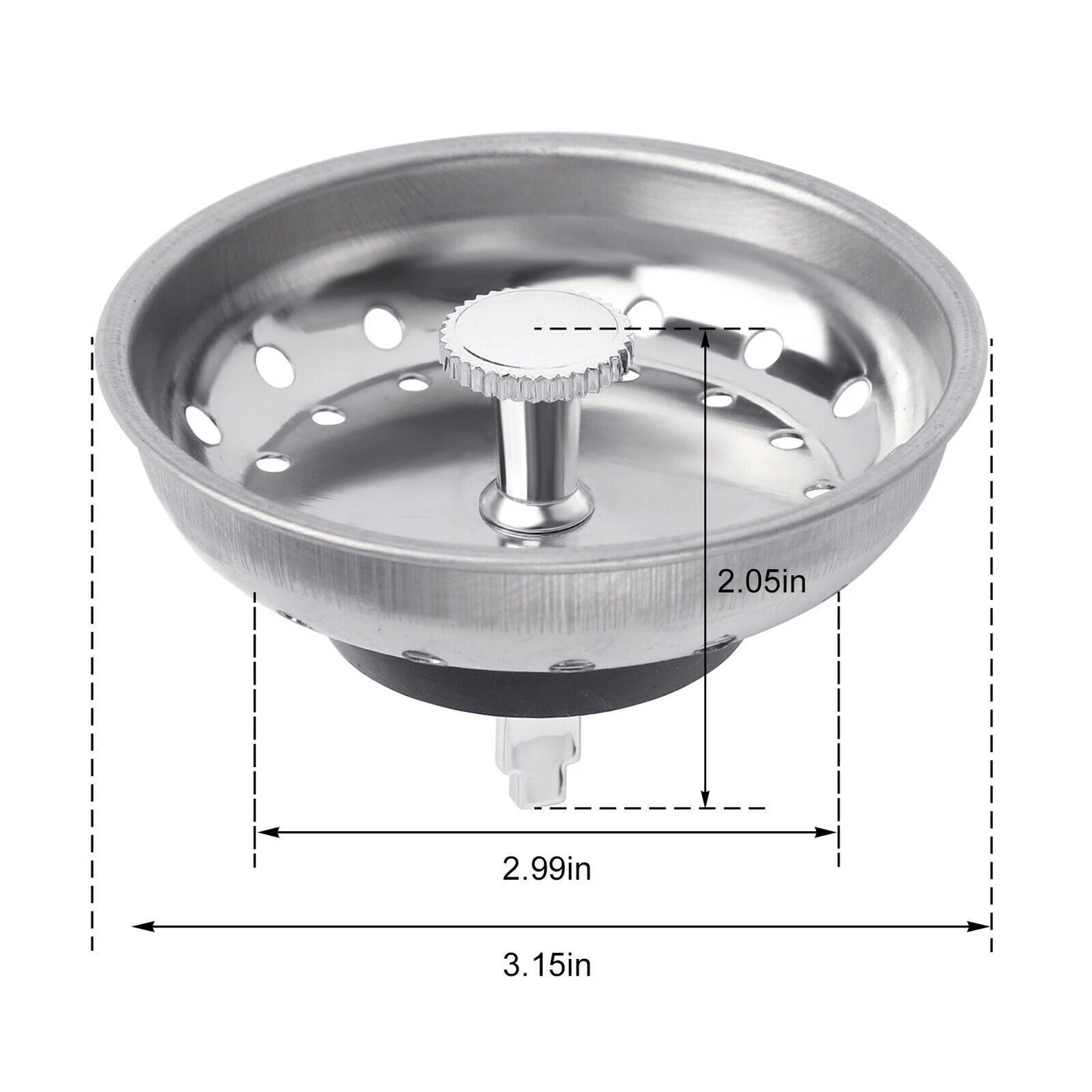 Stainless Steel Home Kitchen Sink Drain Stopper Basket Strainer Waste Plug Lot