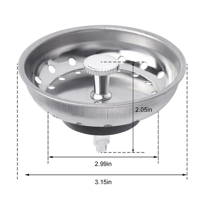 Stainless Steel Home Kitchen Sink Drain Stopper Basket Strainer Waste Plug Lot