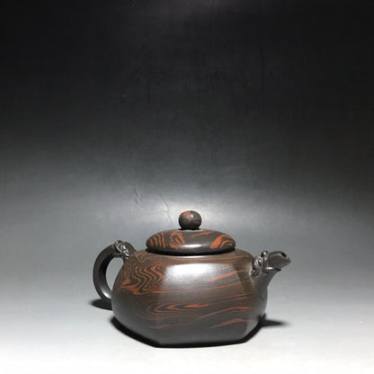 Chinese Yixing Zisha Clay Handmade Exquisite Teapot（六方龙尊 底款：邵雲琴）