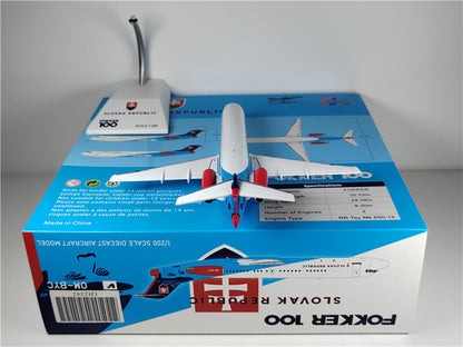 JC Wings SLOVAK REPUBLIC Government Flying Service FOKKER 100 OM-BYC 1:200 Model