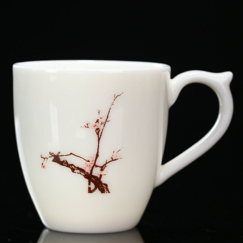 On Sales Porcelain Teacup With Handle Chinese Office Cup Ceramic Butterfly 100ml