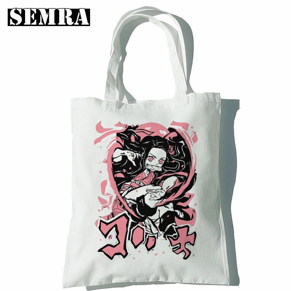 Canvas Tote Shoulder Bag Student Teacher Large Square Purse White / Black Pouch