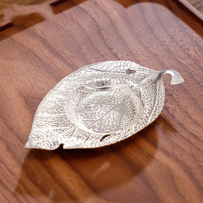 999 Sterling Silver Saucer For Tea Cup Full Handmade Leaf Shape Cup Coaster New