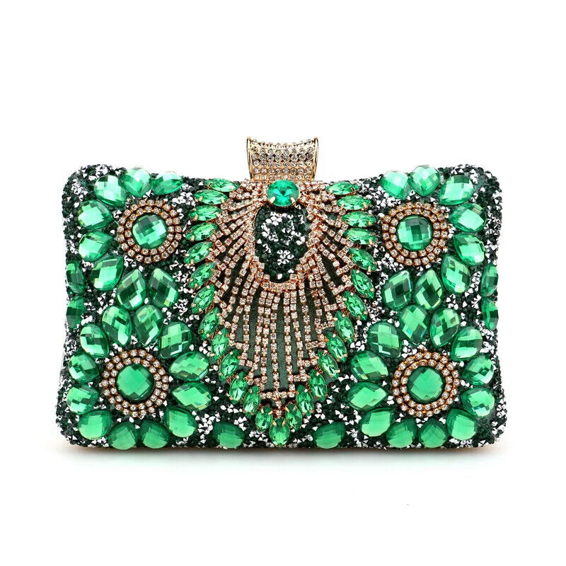 Green Tassel Women Evening Bags Shoulder Handbags For Party Holder Purse