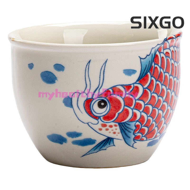 Dragon Fish Cup Single Cup Wood Ash Ceramic Paired Cup Household Tea Cup Tea Set