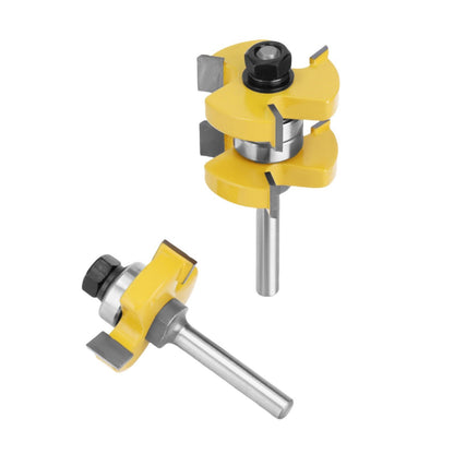 2pcs Tongue and Groove Router Bits equipped with an adjustable tongue cutter