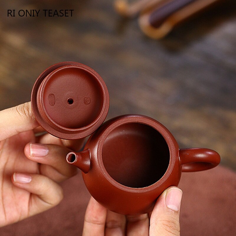85ml 3.94" Yixing Handmade Purple Clay Teapots Ball Shaped Infuser Tea Pot Decor
