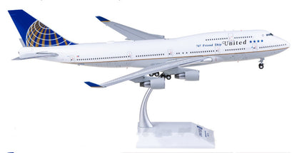 1:200 JC Wings United Airlines Boeing 747-400 Airplane Diecast Aircraft Model