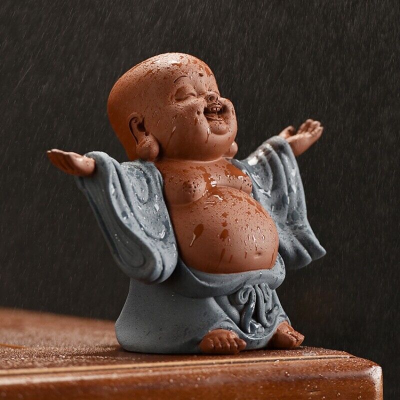 on sales yixing zisha purple clay tea pet Buddha for shelf wealth bring tea play