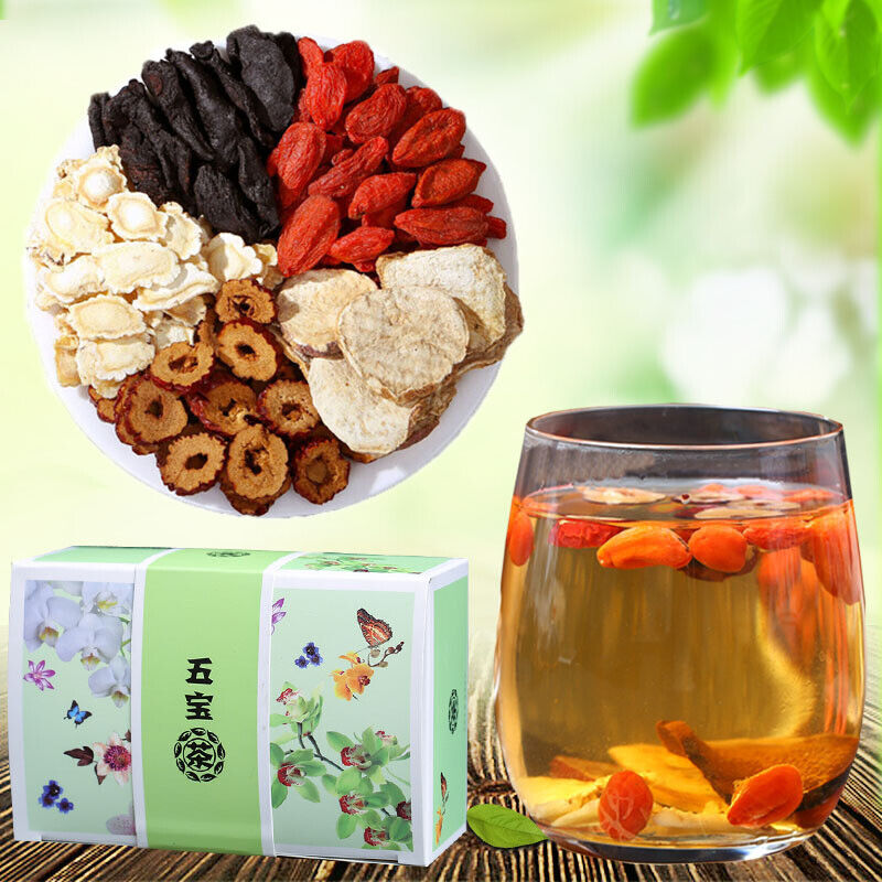 150g Natural Five Treasure Tea Healthy Herbal Tea Gouqi Hongzao Huangjingrenshen