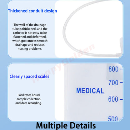 500/750/1000ML Urinary Drainage External Catheters Leg Bag Urinary Leg Bag Urine