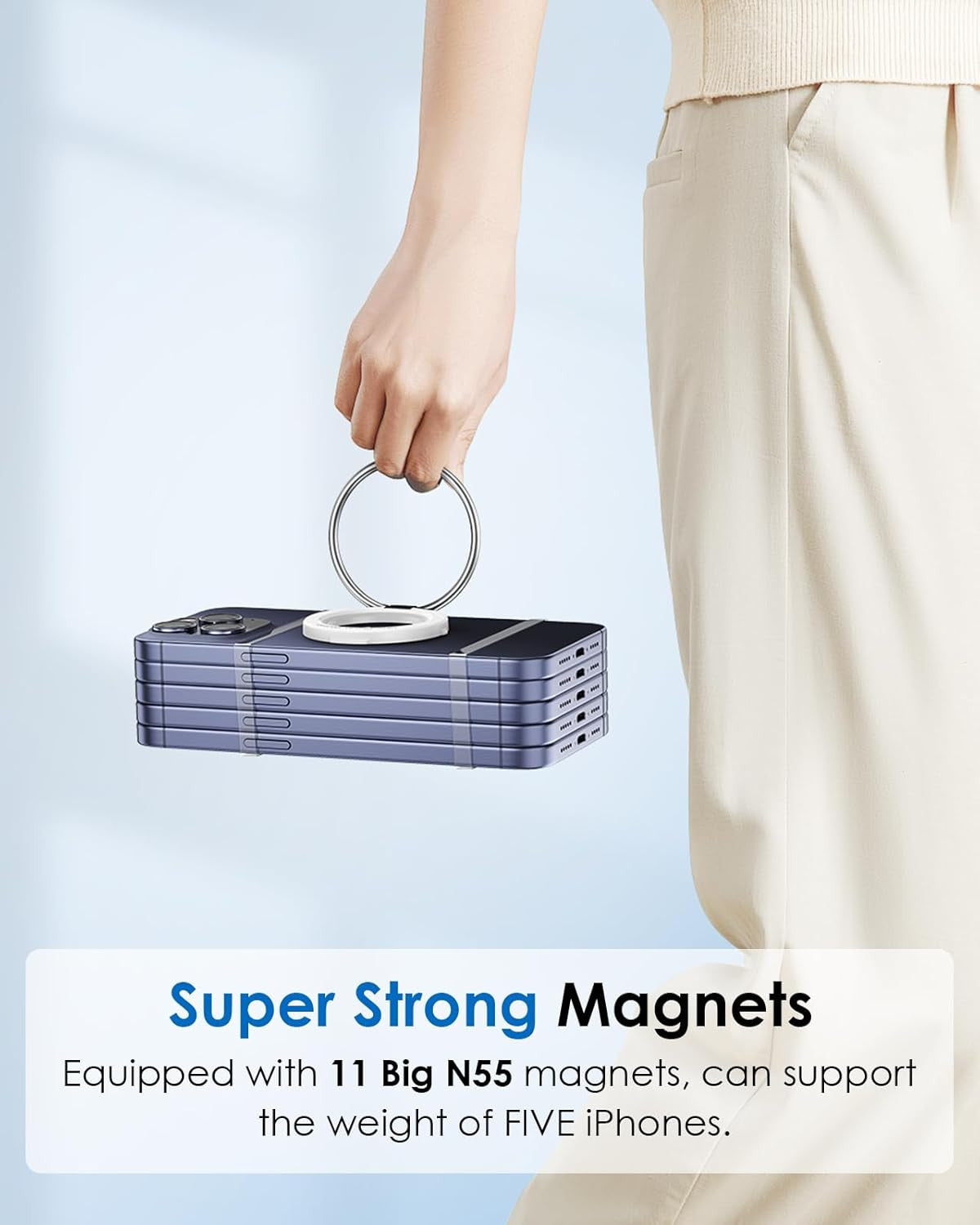 Upgraded Magsafe Phone Ring Holder - Magnetic Grip Stand & Finger Kickstand, Dua