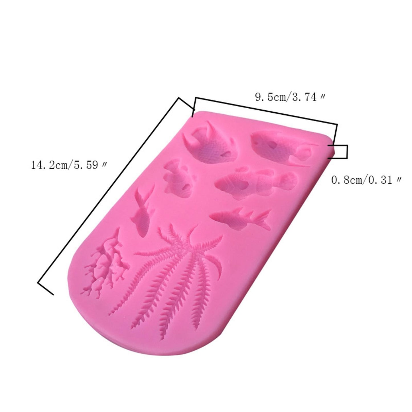 DIY Fish Coral Silicone Fondant Mold Beach Sea Cake Chocolate Icing Mould Decor
