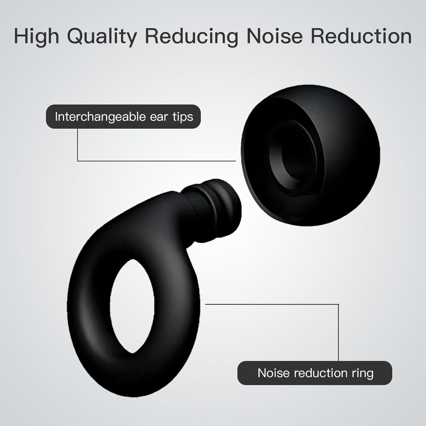 Reusable Silicone Ear Plugs Noise Cancelling Earplugs Protector Study Sleep Swim