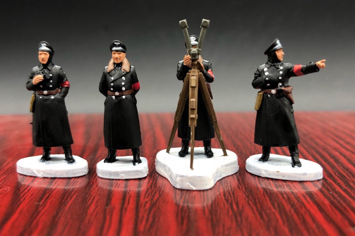 1/72 4Pcs World War II German Command Officer Soldier Model Black