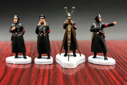 1/72 4Pcs World War II German Command Officer Soldier Model Black