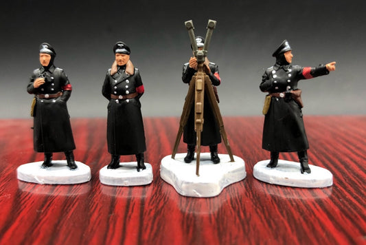 1/72 4Pcs World War II German Command Officer Soldier Model Black