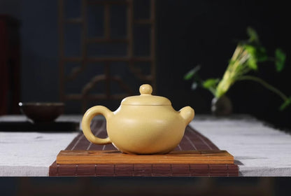 220cc chinese Yixing Handmade Zisha Green Clay Teapot Lotus GongFu Hu Tea Pot