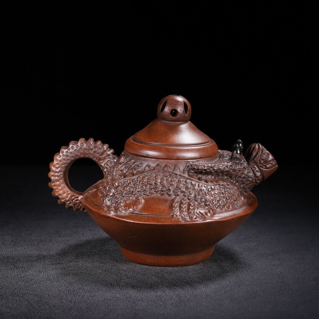 Chinese Yixing Zisha Clay Handmade Exquisite Teapot（龙珠 底款：时大彬）