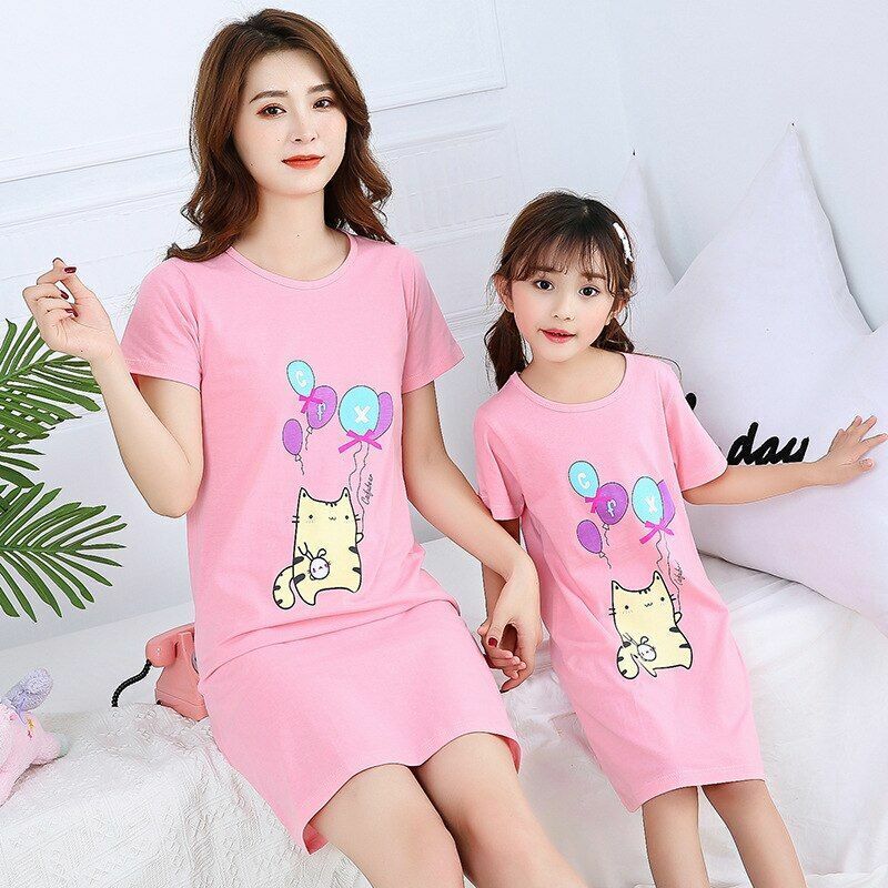 Sleepwear Mother Daughter Girl Dresses Kids Family Matching Clothes Baby Pajamas