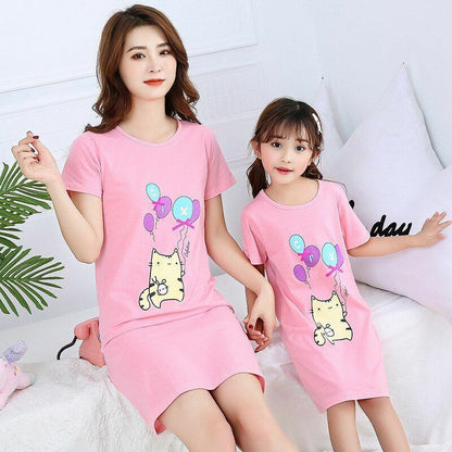 Sleepwear Mother Daughter Girl Dresses Kids Family Matching Clothes Baby Pajamas