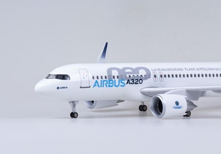 47CM AIRBUS A320neo Airplane Led Sound-controlled Light Resin Aircraft Model