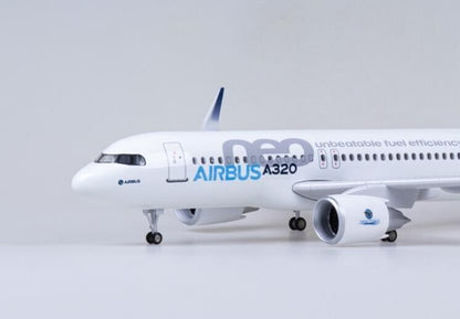 47CM AIRBUS A320neo Airplane Led Sound-controlled Light Resin Aircraft Model