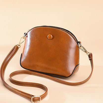 Vintage Shell Shoulder Bag High Quality Oil Synthetic Leather Bags Handbag Purse