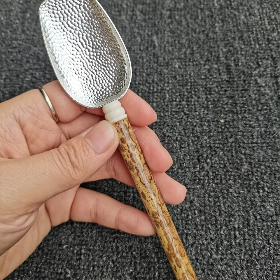 Meilu Bamboo Tea Scoop Handmade Natural Spotted Bamboo Tea Accessory For Tea