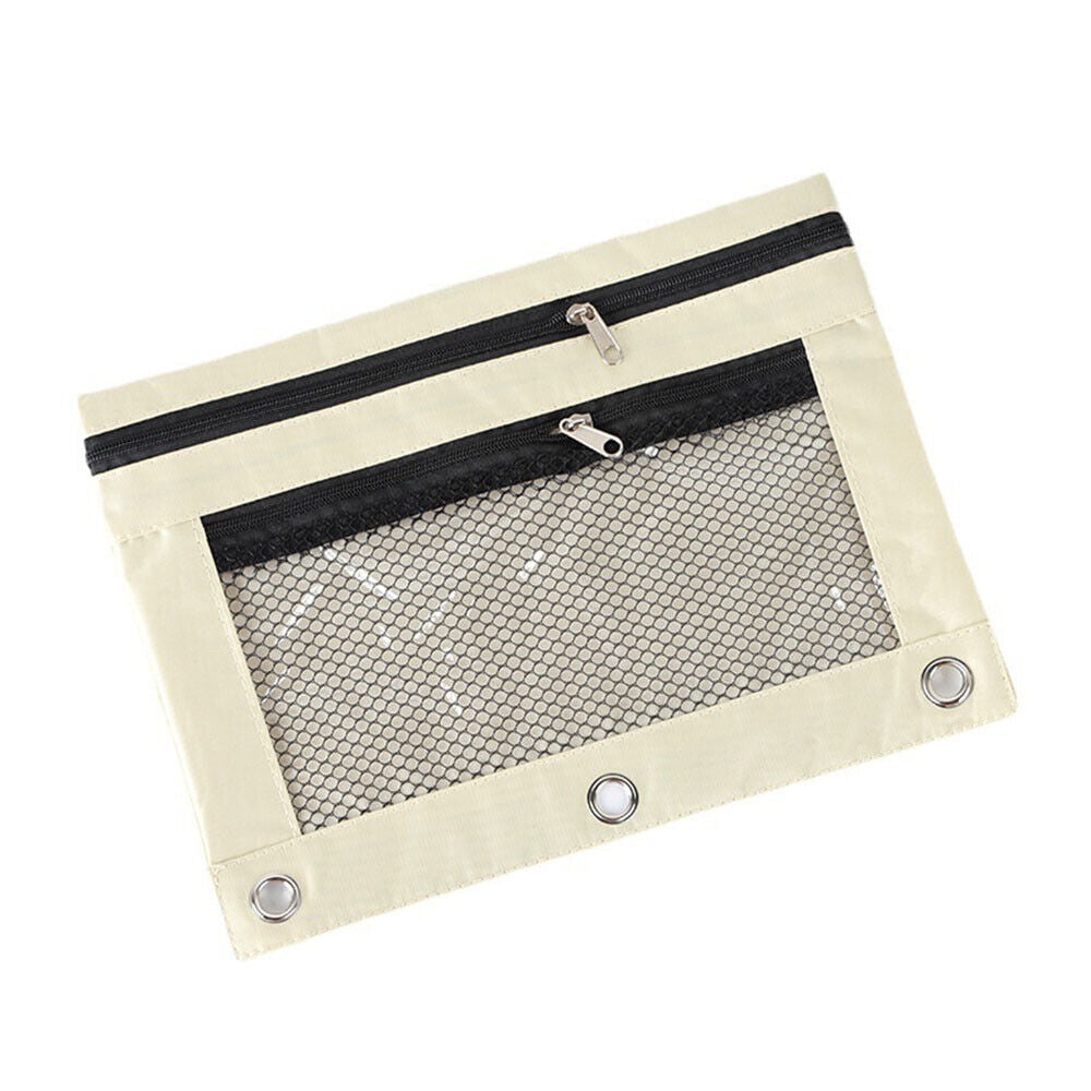 Mesh Pencil Pen Case Zipper Travel Pouch Cosmetic Bag Storage Stationery ಇ