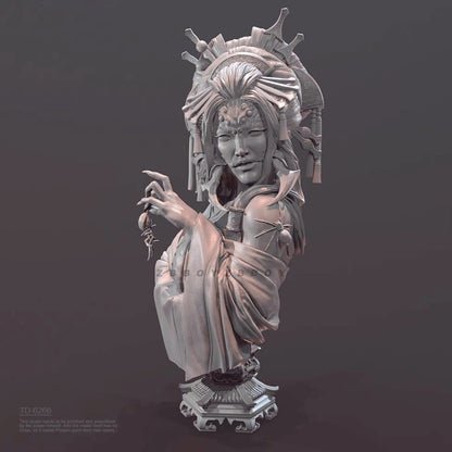 70mm resin bust figure model Bust of Spider Demon Concube 3D print unassembled