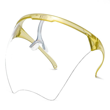 Transparent screen goggles for impact, splash, and dust prevention