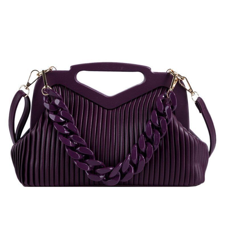 Acrylic Handbag Chain Shoulder Bag Synthetic Leather Crossbody Clutch 30*19*11CM