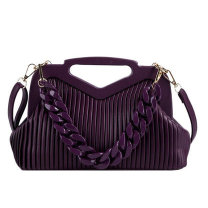 Acrylic Handbag Chain Shoulder Bag Synthetic Leather Crossbody Clutch 30*19*11CM